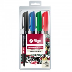 Marcadores Permanente Filgo 040 Strong x4