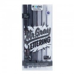 Marcadores Lettering Doble Punta Mooving Serious Coloring x6