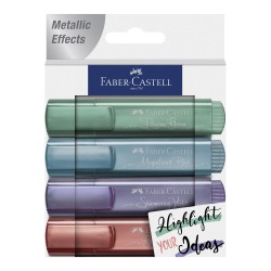 Resaltadores Metalizados Pastel Faber Castell x4