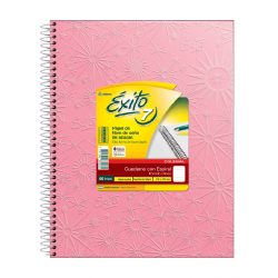Cuaderno Éxito E7 60 Hojas Rayado Rosa con Espiral 21x27cm