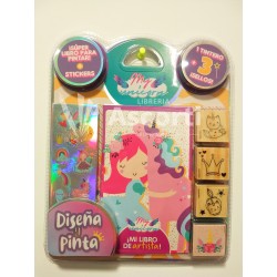 Diseña y Pinta My Unicorn - Libro, sellos y Stickers